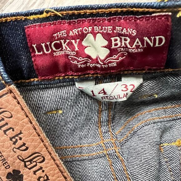 Lucky Brand Sofia Boot Jeans Mid Rise Dark Wash Denim Blue Womens Size 14 / 32 - Picture 9 of 14